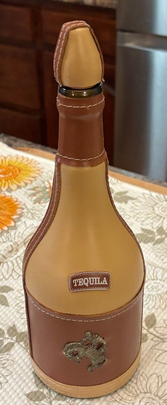 Vintage 1970s-80s Mexican Folk Art Tequila Decanter Cowboy Horse Bronco 11.5"
